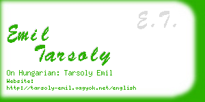 emil tarsoly business card